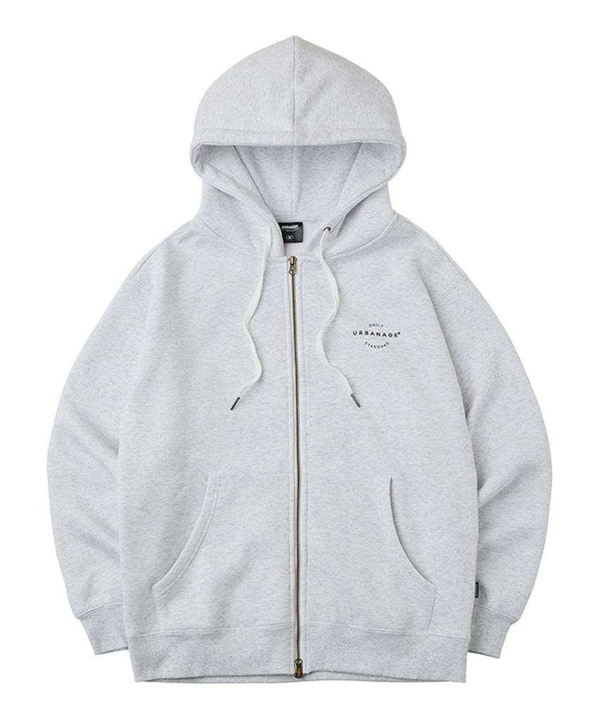 Urbanage Daily Standard Zip-Up Hoodie White Melange