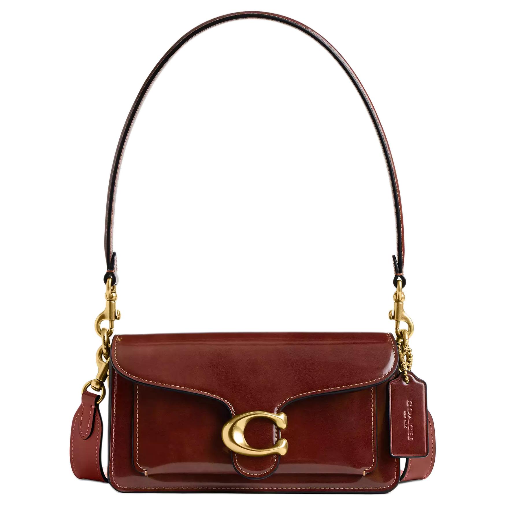 

Coach Tabby 20 Brand Logo Detachable Handle Smooth Leather Handbag Crossbody Shoulder Bag Small Women handbag Dark-Brown CW632-B4XB6 Basic Set (Bag+Dust Bag)