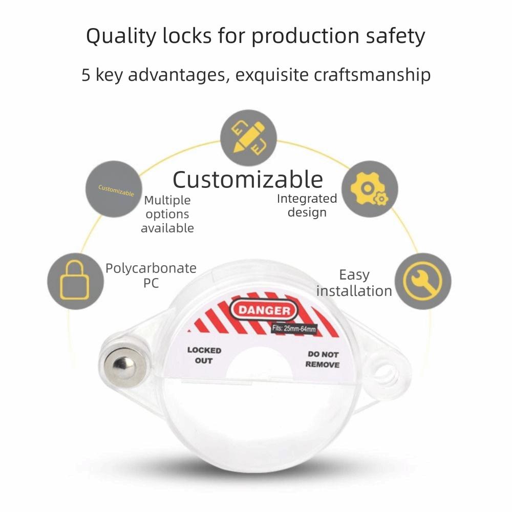 Sturdy PC Material Gate Valve Lock Integrated Design Transparent Lock Cover Equipment Maintenance