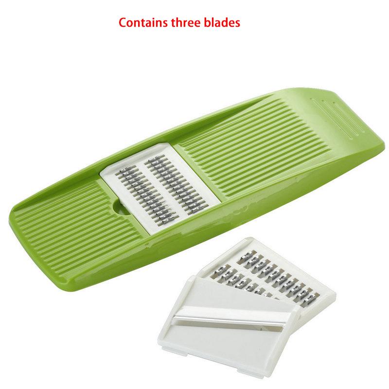 1 ks Kuchyňský kráječ zeleniny Nerezový kráječ zeleniny se 3 čepelemi, Sekáček, Struhadlo na brambory a mrkev