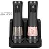 USB Rechargeable Electric Pepper Grinder Large Capacity Black Salt Grinder Set Adjustable Coarseness Precision Grinding
