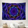 Purple Blue Fractal Mandala Abstract Art Wall Tapestry Machine Washable All Season Decor Art Print Modern Design Home Nontoxic
