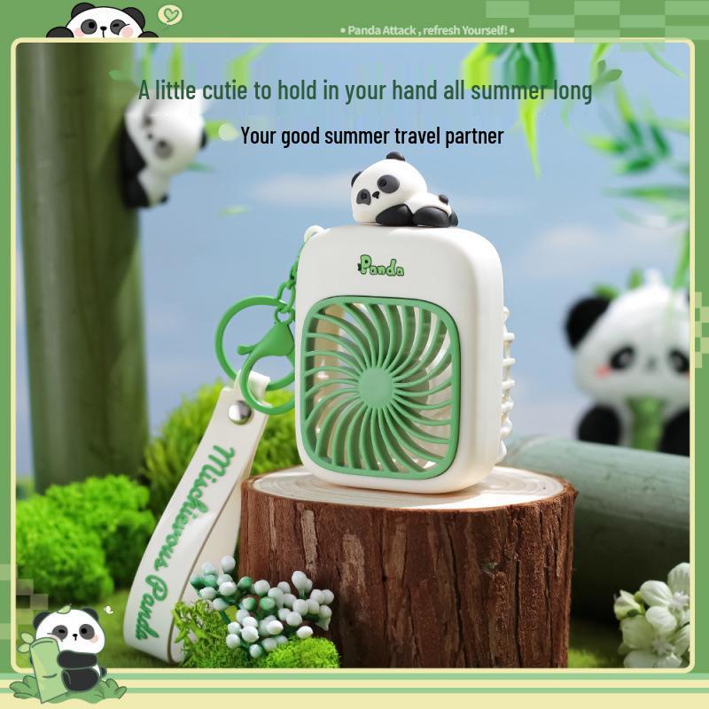 Panda Mini Keychain USB Rechargeable Fan - Portable & Handheld