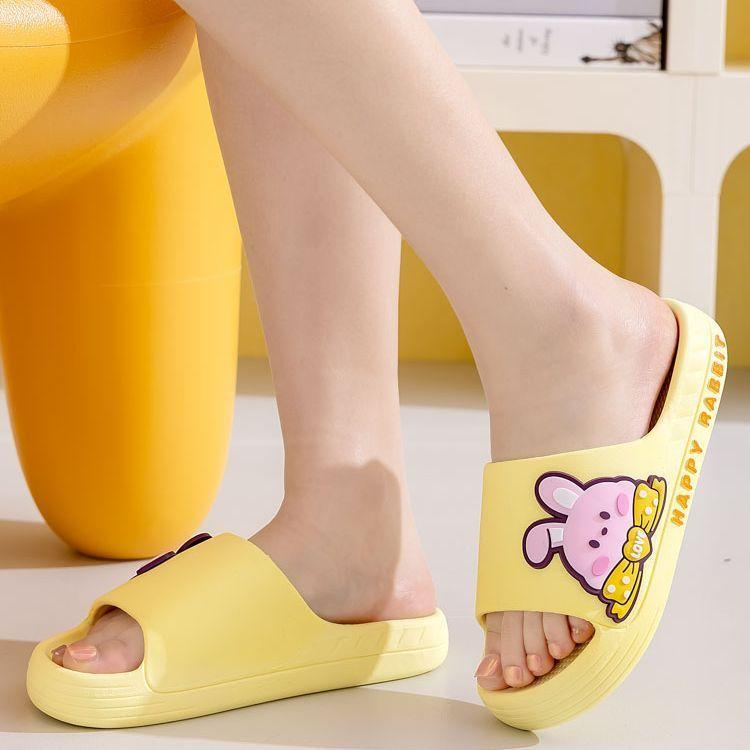New Summer 2025 Non-Slip Odor-Free Cartoon Soft Sole Comfortable Indoor Outdoor Women High Heels Slippers