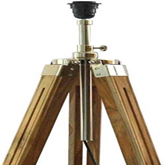 Wood Tripod Floor Lamp Nautical Floor Home Décor Lamp with Shade, Bulb
