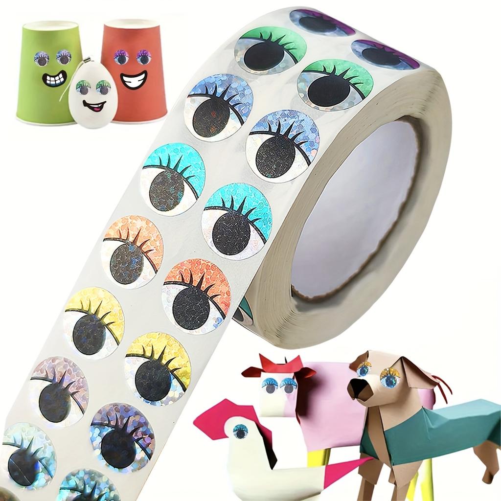 1000 Stück Holografische Wackelaugen-Aufkleber, Bunte Selbstklebende Augen-Aufkleber, Glitzernde Bewegliche Augen für DIY-Bastelarbeiten, Scrapbooking