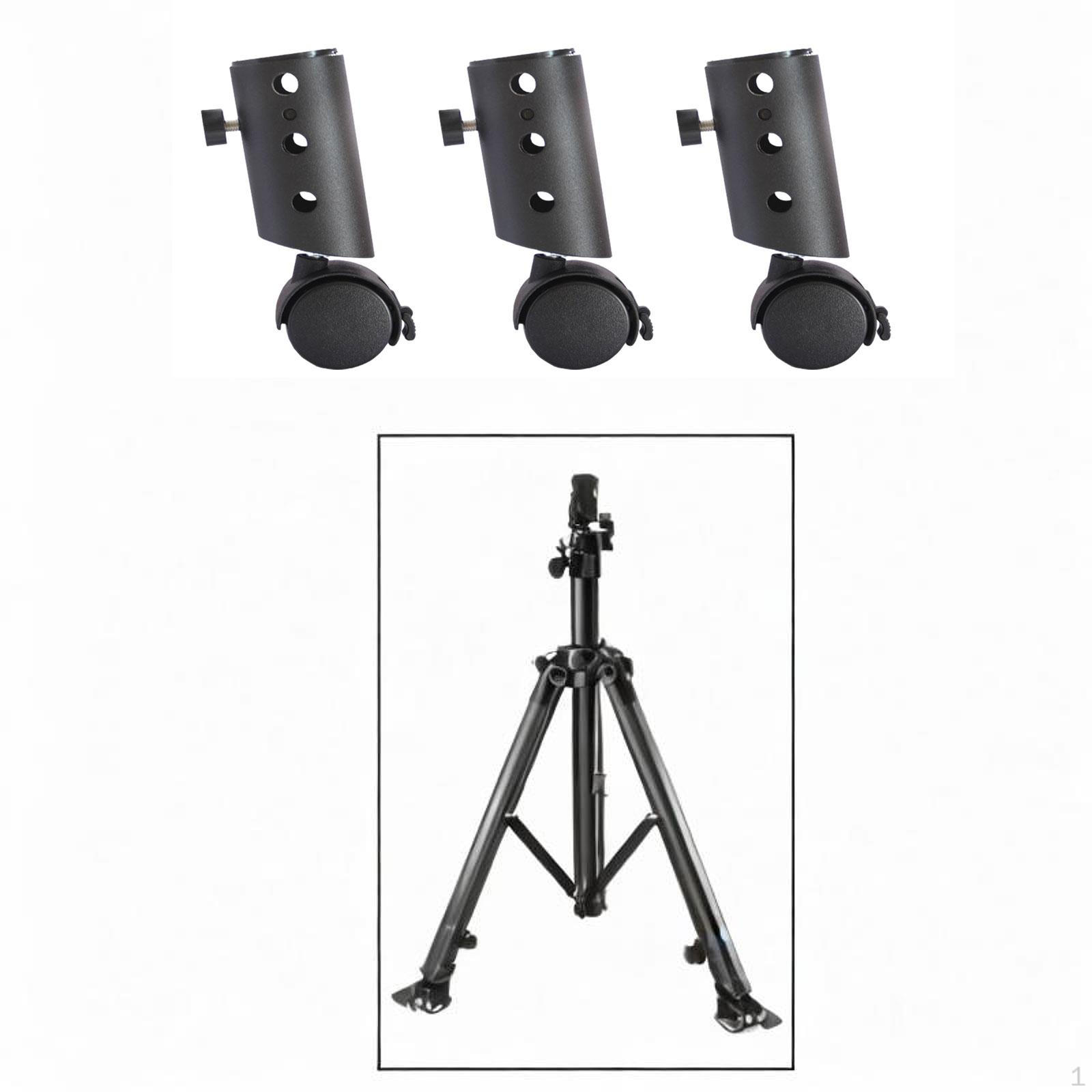 

Комплект из 3 металлических колес для штатива колонки с тормозом, плавное вращение для фотографии, труба 3,5 см pp wheels