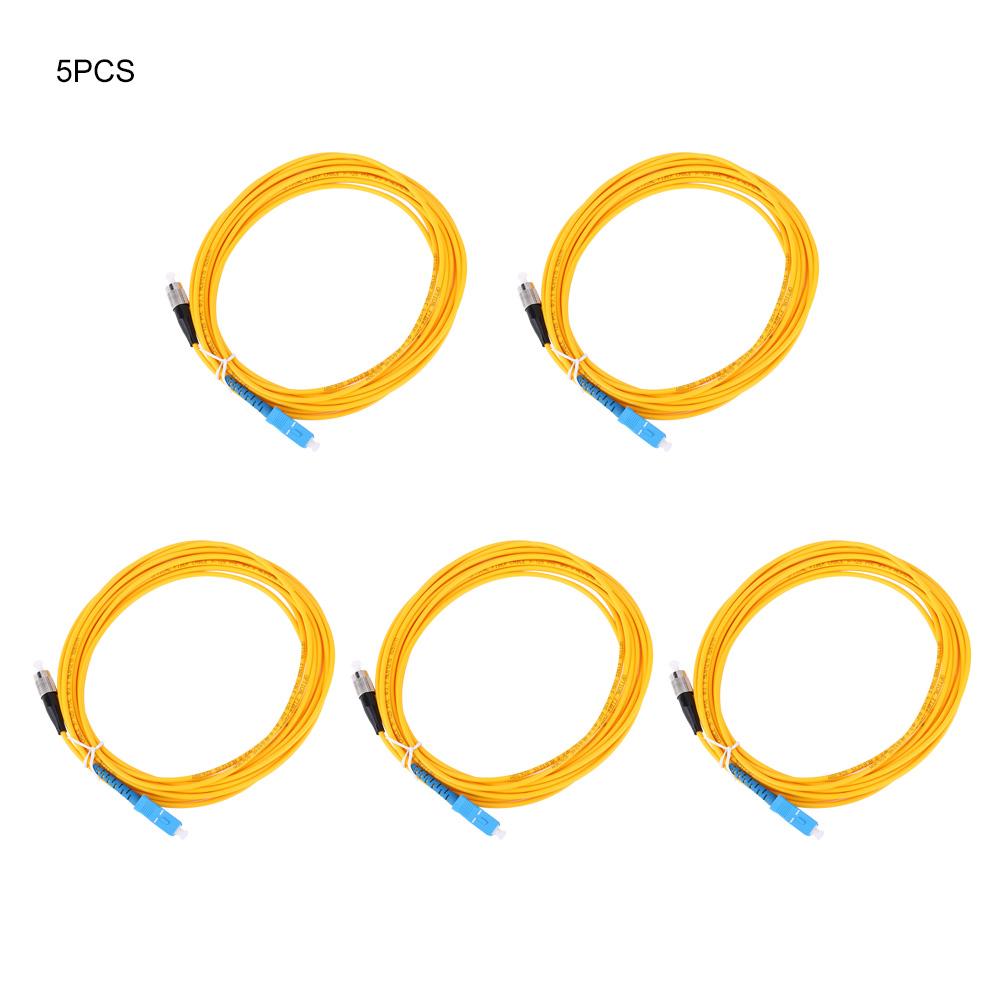 

5PCS Fiber Jumper SC to FC Single Mode Core Fiber Optic Cable 5M for Communication System