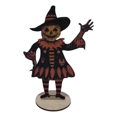 1 Stück/1 Satz Halloween Vintage Kürbismann Bunting Spooky Rustikaler Holz Cartoon Kürbis Girlande Tischschild Dekoration Ornament Festival Geschenk