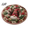 Living Room Holiday Carpet Christmas 3D Rug Illusion Area Round Decorative Optical Floor Mat Festive for Indoor Home Decoration Winter Seasonal Rug