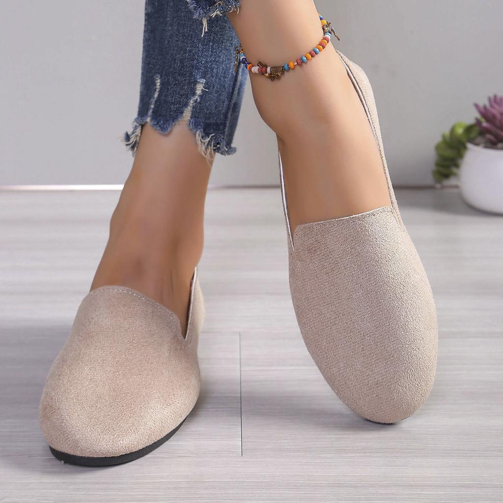 French Retro Pointed Flat Shoes 2025 Women's Large Soft Sole Comfortable Spring and Autumnslip-on Casual Shoes Size 36-43