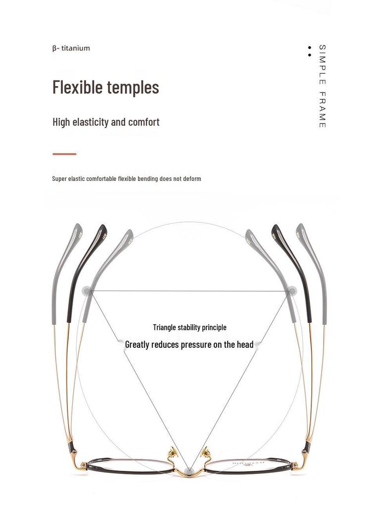 Bestfen BW87010 Ultralight Polygonal Titanium Eyeglass Frame for High Power Myopia