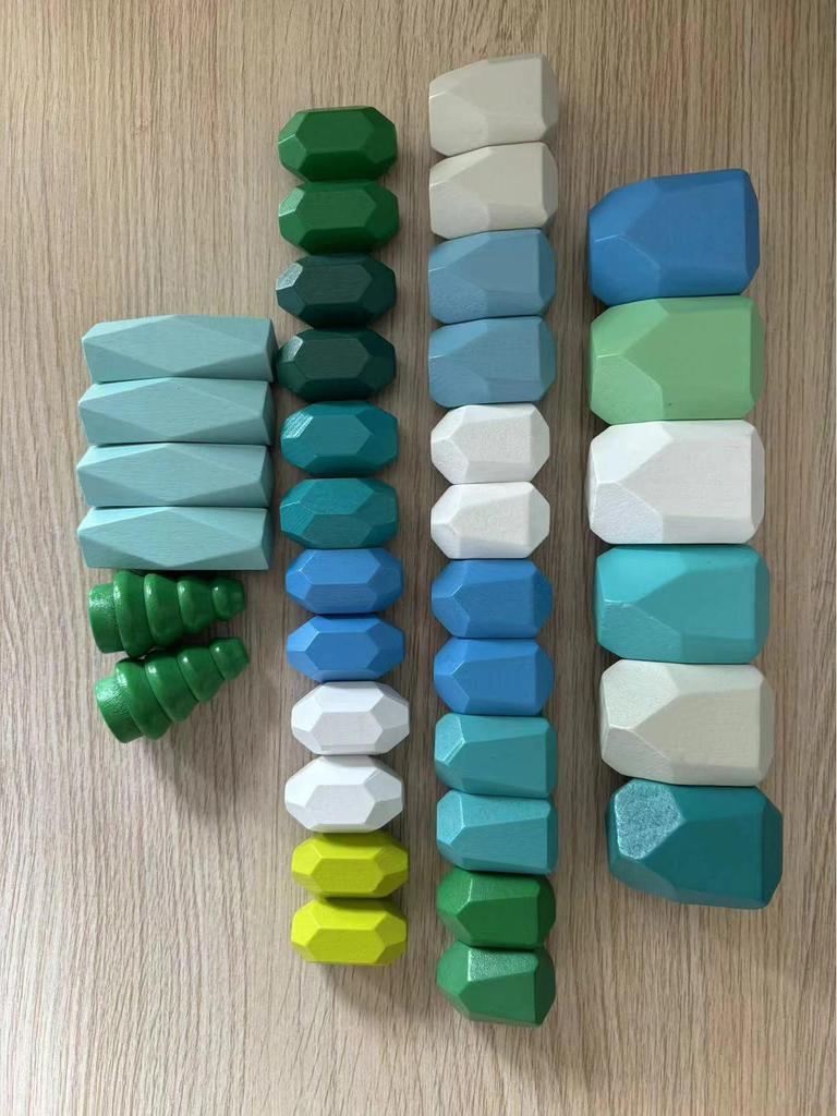 Montessori Stone Stacking Educational Puzzle Blocks for Girls – Early Learning Gift
