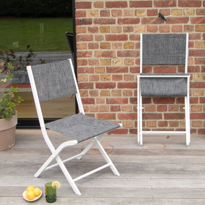 Lot de 2 chaises Modulo structure aluminium coloris blanc Wilsa Garden