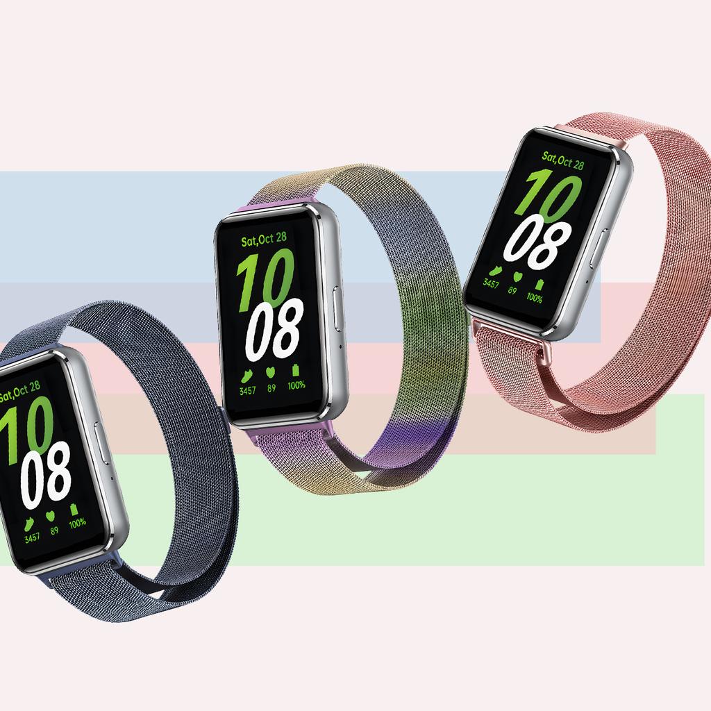 Pasek ze stali nierdzewnej do smartwatcha Samsung Galaxy Fit 3, bransoletka magnetyczna typu pętla mediolańska, opaska na nadgarstek Fit3, etui na nadgarstek