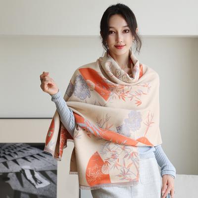 Double Sided Scarf For Women, Autumn And Winter Long Style, Suitable For Both Wearing And Wearing Cloaks, With A Thick Imitation Cashmere Shawl