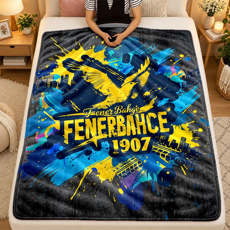 Flannel BlanketFenerbahçe FC Warm Soft Throw Blanket for Indoor Sofa Bed Living Room Use