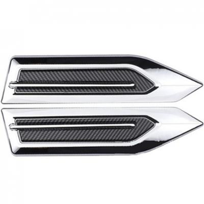 Air Flow Fender Side Grille Shark Vent Decor Chrome Sticker Car  Hood Accessory
