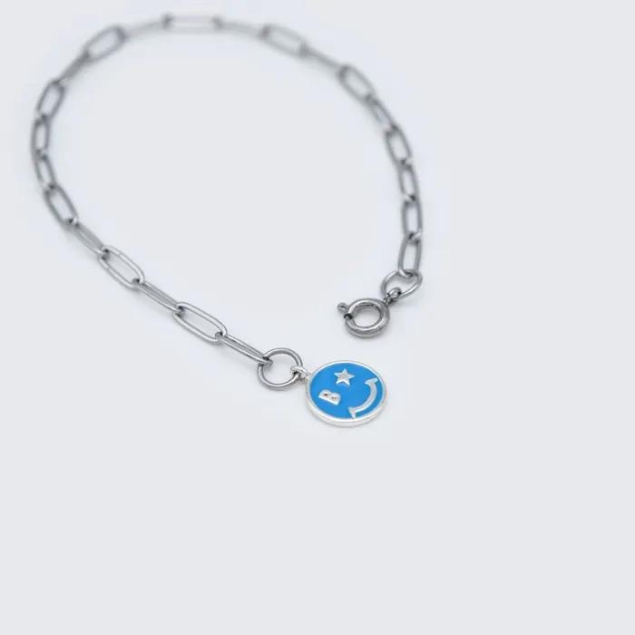 Epoxy Smile Surgical Chain Drop Bracelet