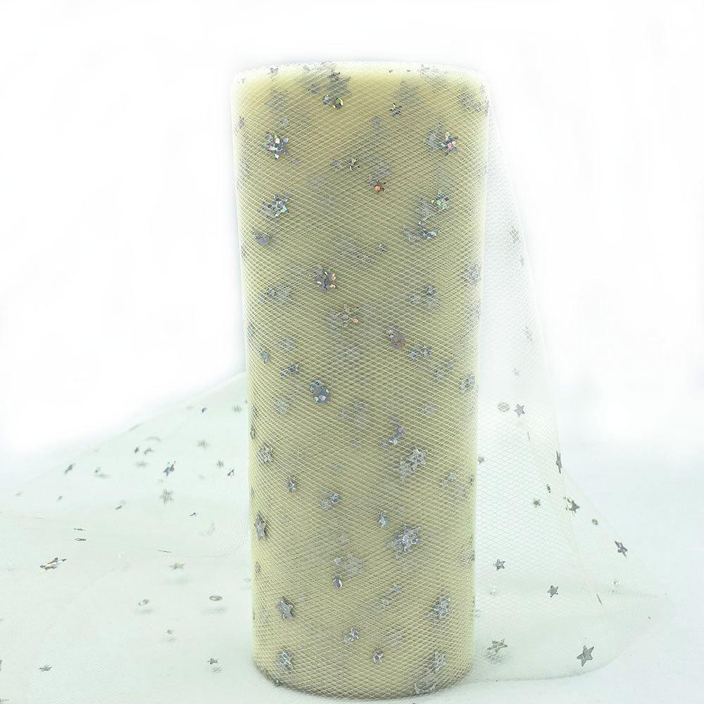 44 Assorted Colors Glitter Solid Rainbow Tulle Netting Roll 6in x 10 Yards DIY Sewing Doll Clothes Tablecloth Skirts Party Decor