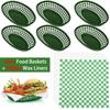 Foodservice Fast-Food-Körbe 100 Blatt Wachs Deli Papier Wiederverwendbare ovale Kunststoff Obstkorb Pommes Halter Korb Restaurant Snack