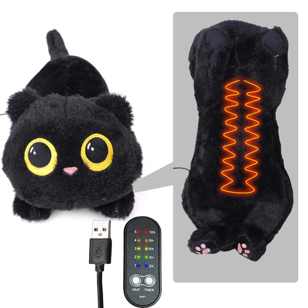 USB Powered Cat Plush Pillow Heated Stuffed Animal for Shoulder Neck Back Warmth Cute Gift for Girls and Women