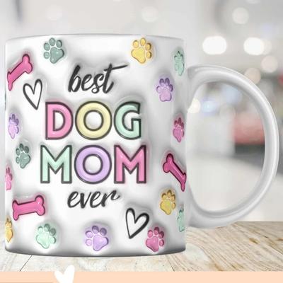 3D Mother'S Day Mama Ceramic Coffee Mark Cup Tea Cup Dog Dog Cat Cat Mom Mother Era