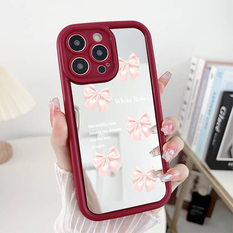 Make Up Mirror Bowknot Phone Case For Huawei Honor 600 Lite 400 Pro 5G 200 X9D X9B X9A X8A X8B X7A X7B X6A X8C X9 X8 Soft Cover