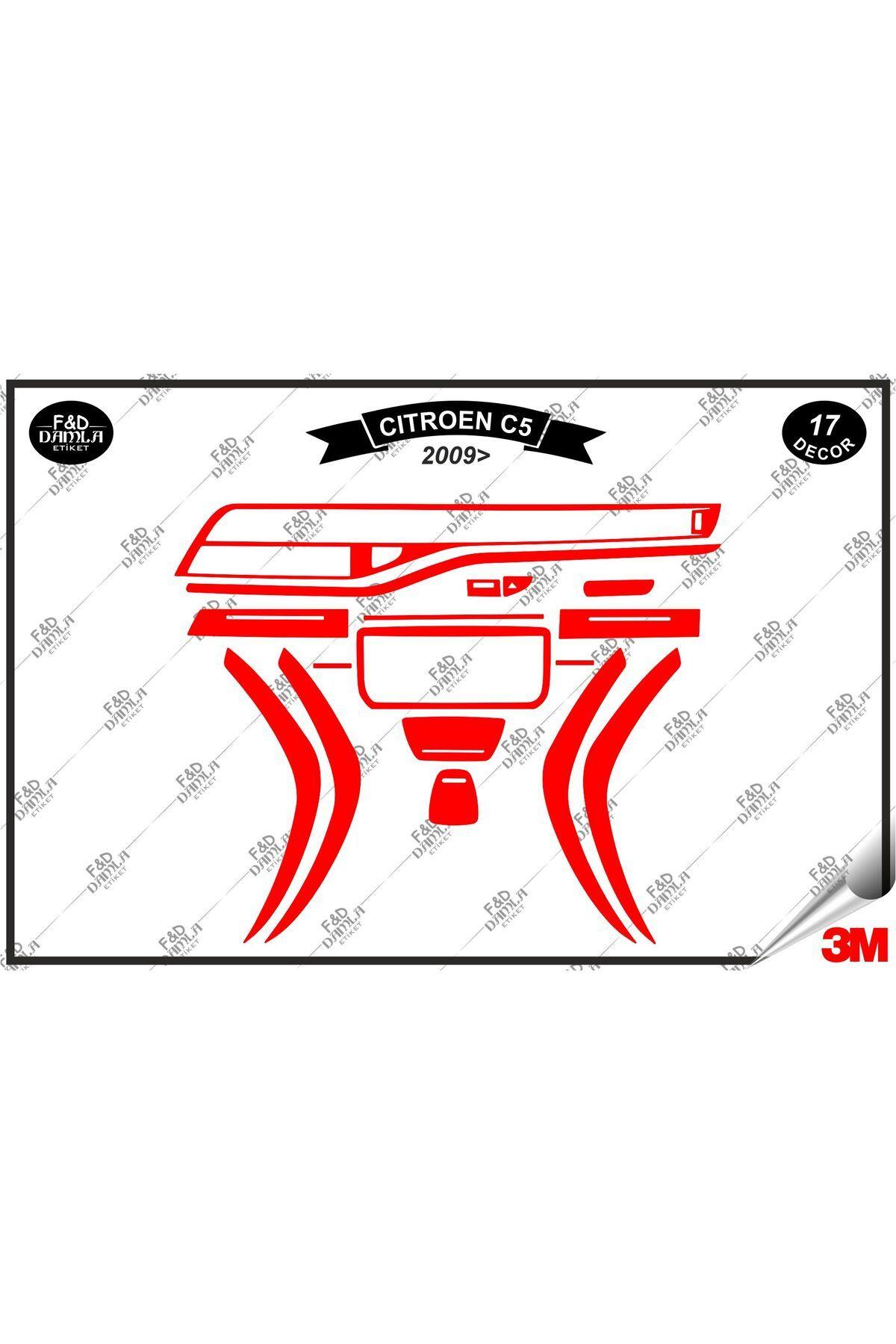 

Cıtroen C5 2009 Torpido Konsol Trim Göğüs Maun Kaplama Set 17 Parça Kırmızı