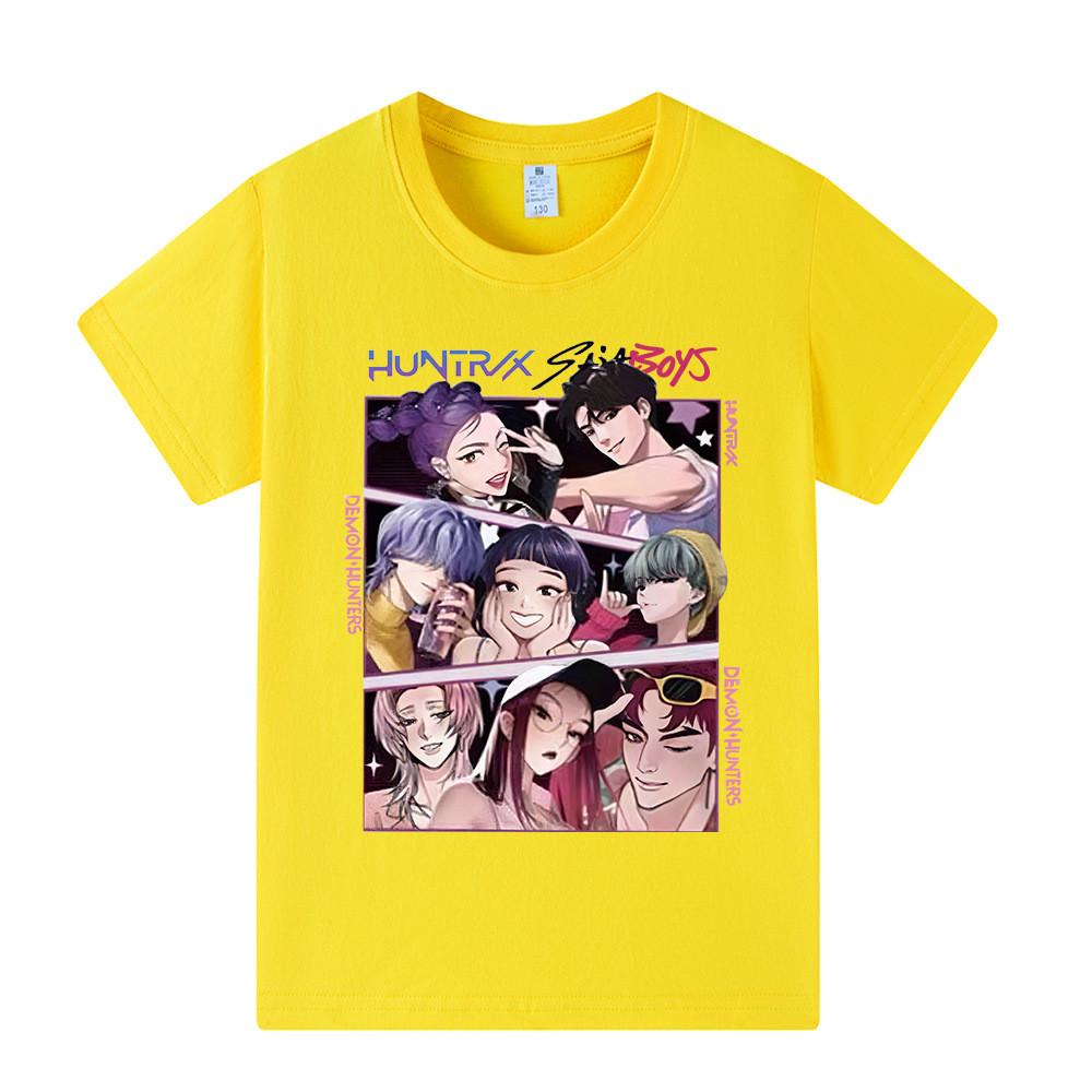 A1224 Kids Boys Girls Kpop Rumi Zoey Mira Print Short Sleeves T-shirt