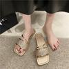 ins trendy Korean version of fashionable flat-bottomed cool slippers women's summer new open-toed comfortable casual versatile one-word drag