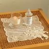 1Pc Pearl Fresh Sweet Tea Table Mat Retro French Dust Cover Cloth Arts And Crafts Photography Props Embroidered Flowers
