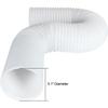 Portable Air Conditioner Universal Exhaust Hose 5 Inch Diameter 59" Long Clockwise Thread Room Airconditioner AC Vent Replacement Tube