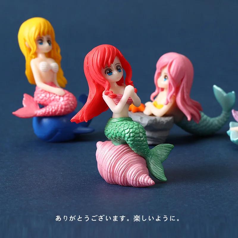 Pretty Mermaid Figurines Aquarium Fish Tank Little Mermaid Ornament DIY Cake Decor Desk Craft Accessories Home Decorations Gifts