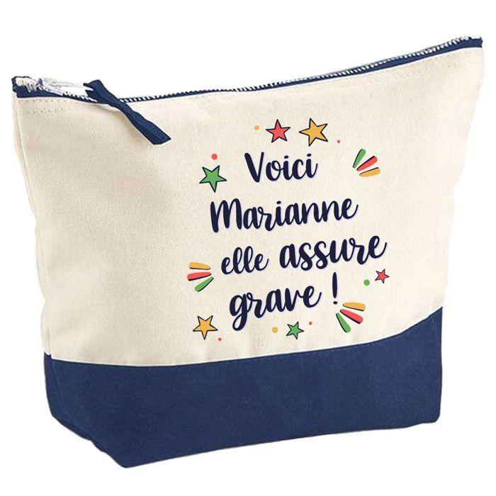 Trousse maquillage - PLANETEE - Marianne elle assure grave - Grand format - Coton - Impression HD France