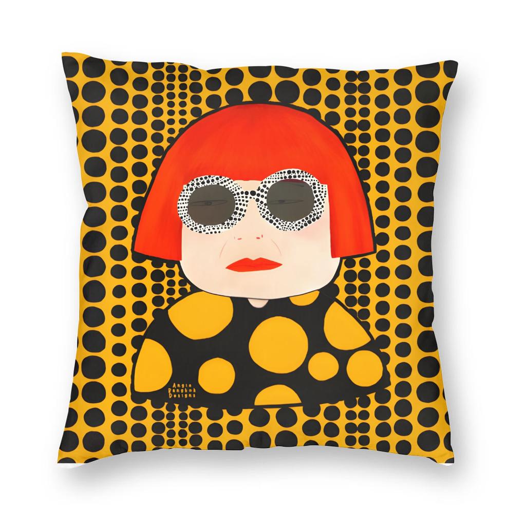 Pumpkin Yayoi K-Kusama Pillowcase Printing Polyester Cushion Cover Decorative Throw Pillow Case Cover Bed Zippered 18''