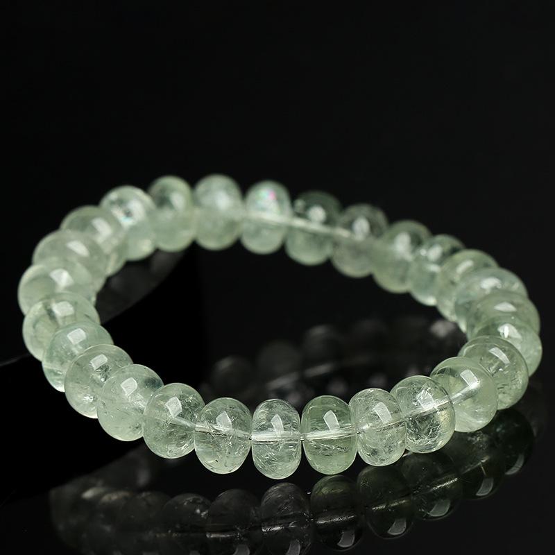 Hongchu Crystal Natural Green Crystal Bead Bracelet Ice Green Crystal Straight Cut Disc Beads Beads for Making Bracelets