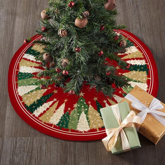 Yousheng Christmas Tree Skirt Soldier Xmas Tree Pattern Decorative Tree Cover Cozy Tree Skirt Christmas Festival Accessory