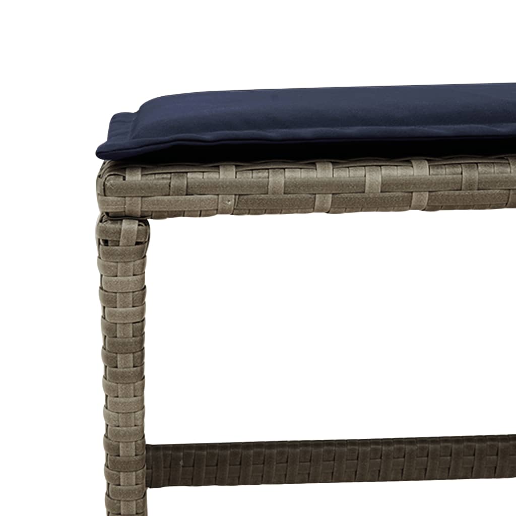 17 Piece Outdoor Dining Set with Cushions Gray Poly Rattan