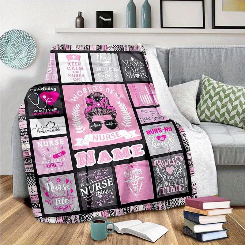 Nurse Customize Your Name Blanket Warm Comfortable And Soft Blankets Are Suitable For Home Lunch Break Blanket Office Sofa Sofa Gift To Relatives And