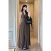 French Hepburn Style V-neck Sleeveless Dress Summer New Slim and Thin Temperament Muse Fan Kinky Long Dress