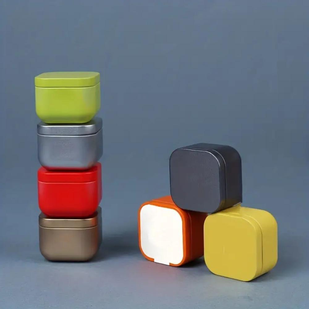 4pcs Sealed Tinplate Box Cube Shape Storage Boxes Multifunctional Mini Square Iron Tea Can Cosmetic
