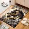 Golden Black Dragon In Clouds Print Carpet Rug for Living Room Bedroom Sofa Doormat Home Decor Non-slip Floor Mat