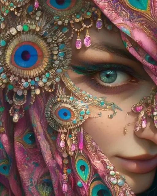 Gypsy Woman Full Square Round Diamond Embroidery Fantasy Peacock Goddess Diamond Painting Cross Stitch Mosaic Wall Decor