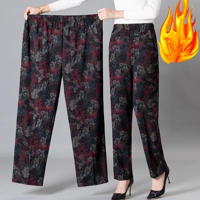 Übergroße Freizeithosen für Damen, lange, lockere Hosen, hohe Taille, gealterte Hosen, Frühlings-/Herbsthosen, Blumenhosen, Stretchhosen für Damen