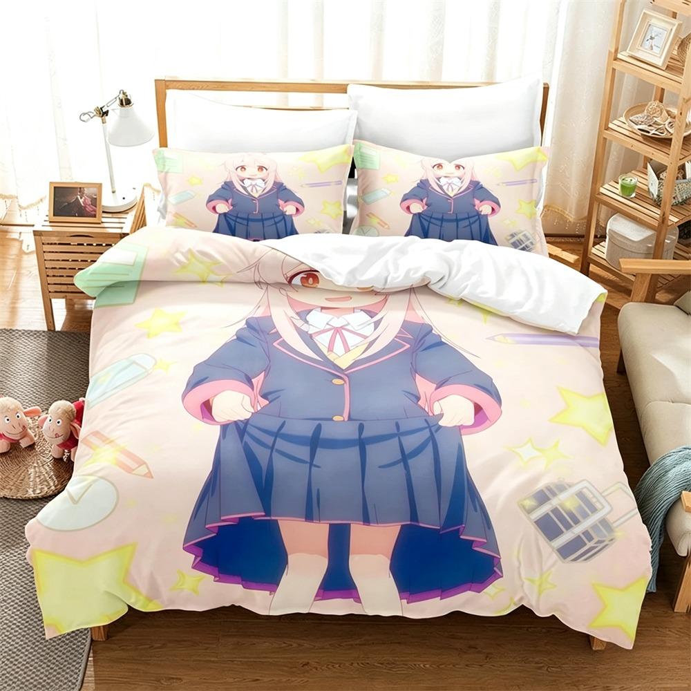 3D Printed Anime Onimai Bedding Set 2/3 Piece Duvet Cover Set Cute Girls Printed Bed Linen For Bedroom Decor Fans Gift