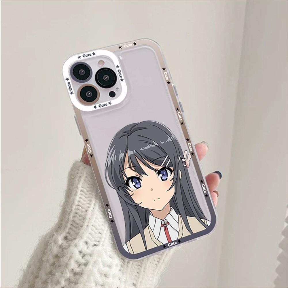 Anime Mai Sakurajima Phone Case For iPhone 14 13 12 11 Pro Max Mini X Xs XR 6 7 8 Plus SE 2020 Transparent Case