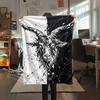 1Pc Goat Demon Print Flannel Blanket, High Quality Comfortable for All Seasons, Home Decor, Warmth and Comfort, Perfect for Christmas Gifts W141