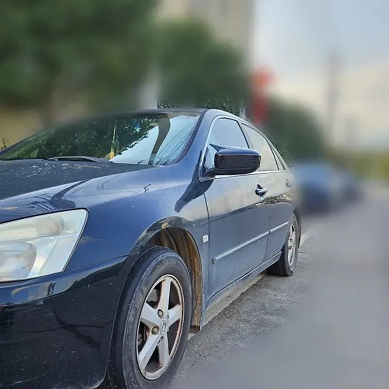 For Honda Accord 7th 2003-2007 ABS Carbon Fiber Car Rearview Side Mirror Cover Wing Cap Exterior Door Trim Adhesive Sticker