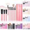 12pcs Pro Travel Portable Foundation Eyeshadow Eyebrow Lip Makeup Brush Cosmetic Tool with Barrels